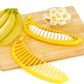 1pc; Banana Slicer; Cut Banana; All-in-one Fruit Divider; Cucumber Ham Sausage Slicer (Color: Yellow)